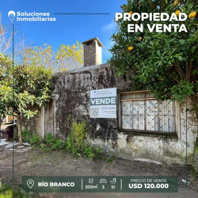 Casa en Venta en Centro, Río Branco, Cerro Largo