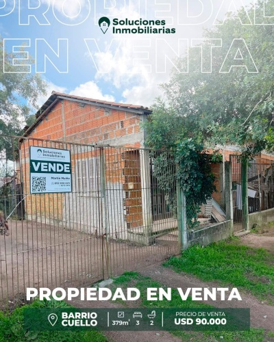 Casa en Venta en CUELLO, Río Branco, Cerro Largo