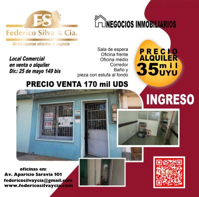 Local Comercial en Venta,  Alquiler en Centro, Tacuarembó, Tacuarembó