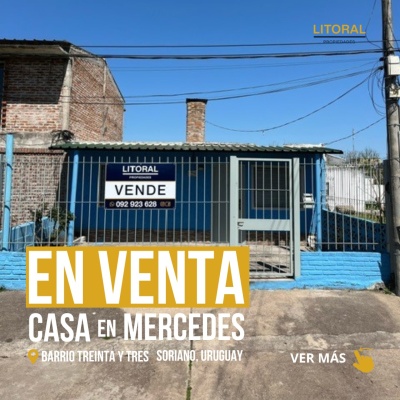 Casas en Venta en Barrio 33, Mercedes, Soriano