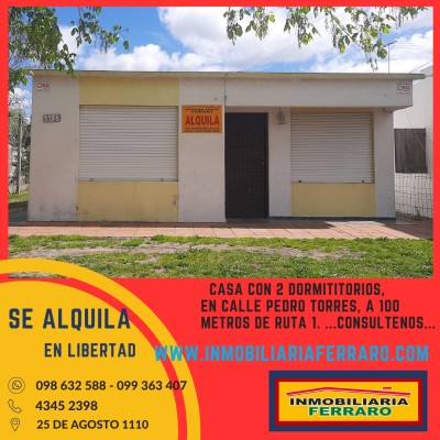 Casas y Apartamentos en Alquiler en ASERRADERO, Libertad, San José