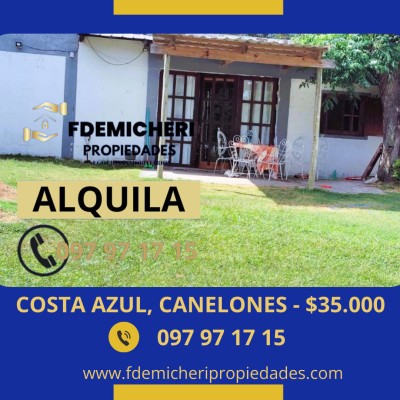 Casa en Alquiler en Costa Azul, Canelones