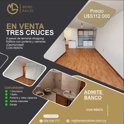 Apartamento en Venta en Tres Cruces, Montevideo