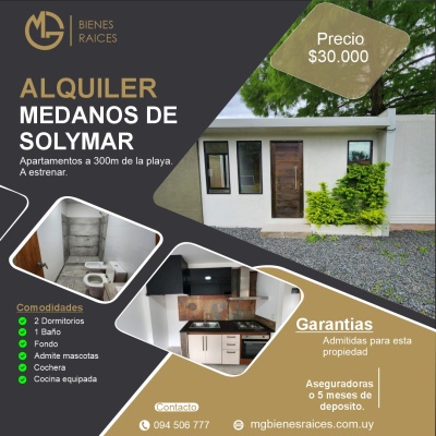 Apartamentos en Alquiler en Lomas de Solymar, Ciudad de la Costa, Canelones