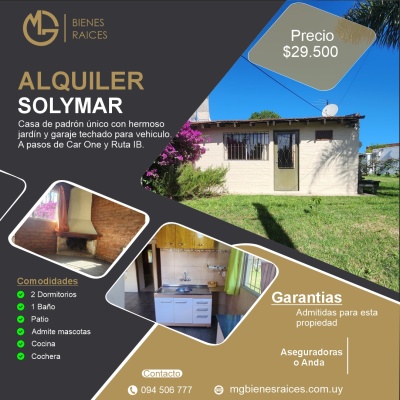 Casa en Alquiler en Solymar, Ciudad de la Costa, Canelones