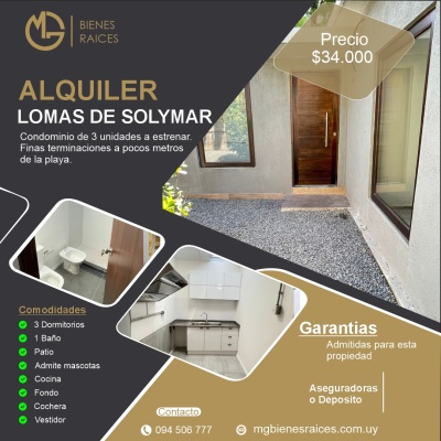 Apartamentos en Alquiler en Lomas De Solymar, Canelones