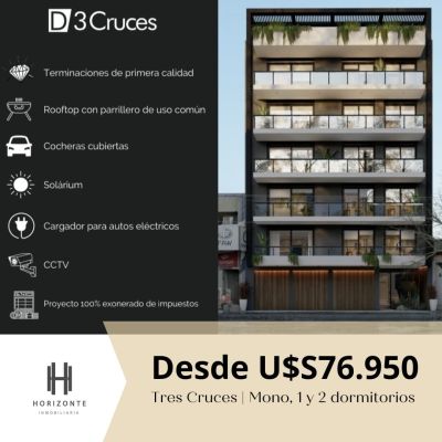 Apartamento en Venta en Tres Cruces, Montevideo