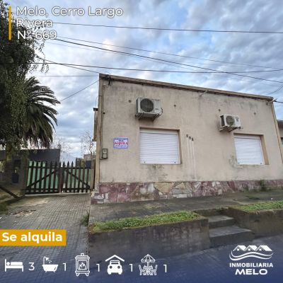Casas y Apartamentos en Alquiler en CUCHILLA DE LAS FLORES, Melo, Cerro Largo